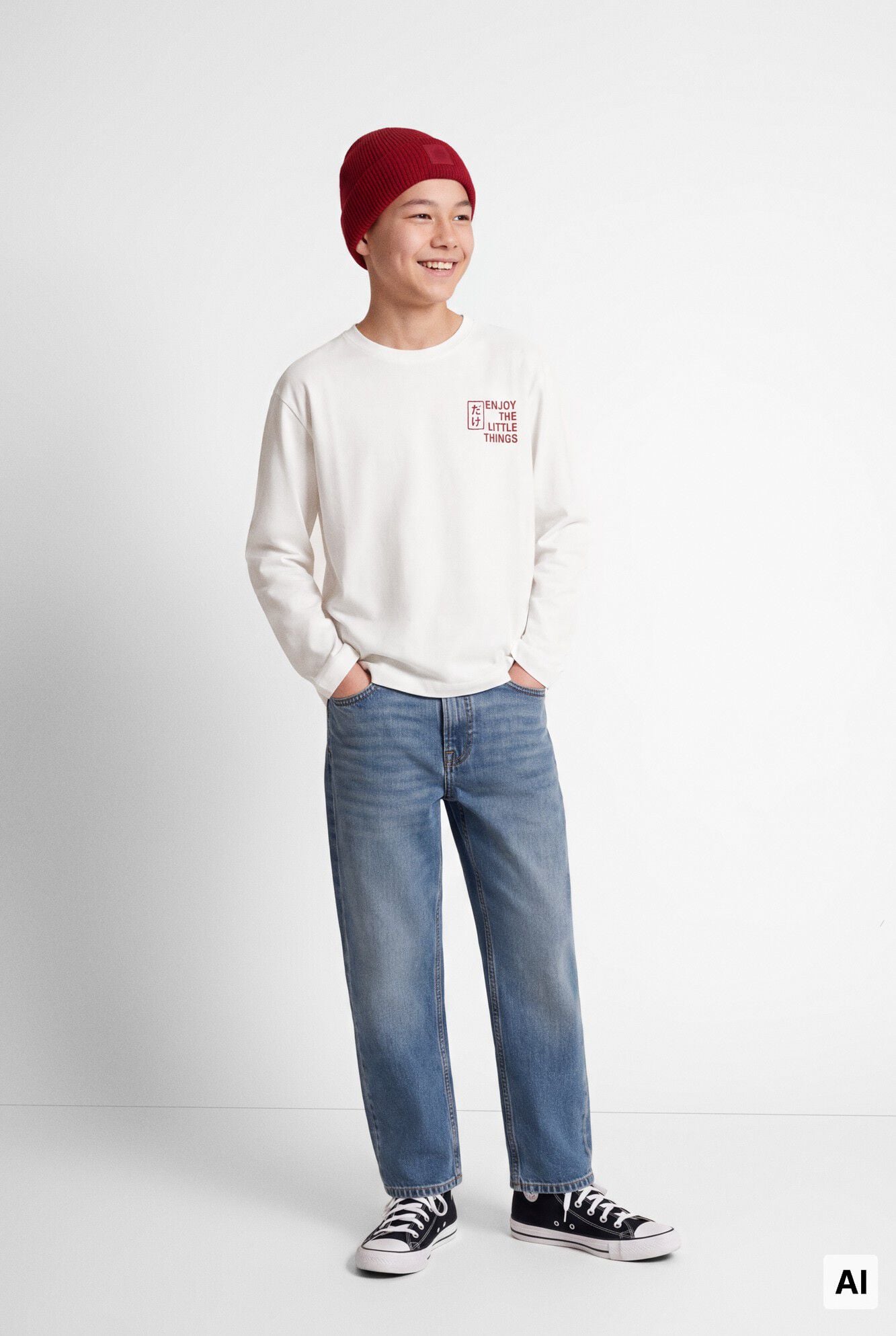 Springfield Kids Playera manga larga Tigre Ramen ni&ntilde;o marfil
