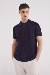 Springfield Suéter manga corta cuello polo  marino
