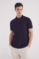 Springfield Suéter manga corta cuello polo marino