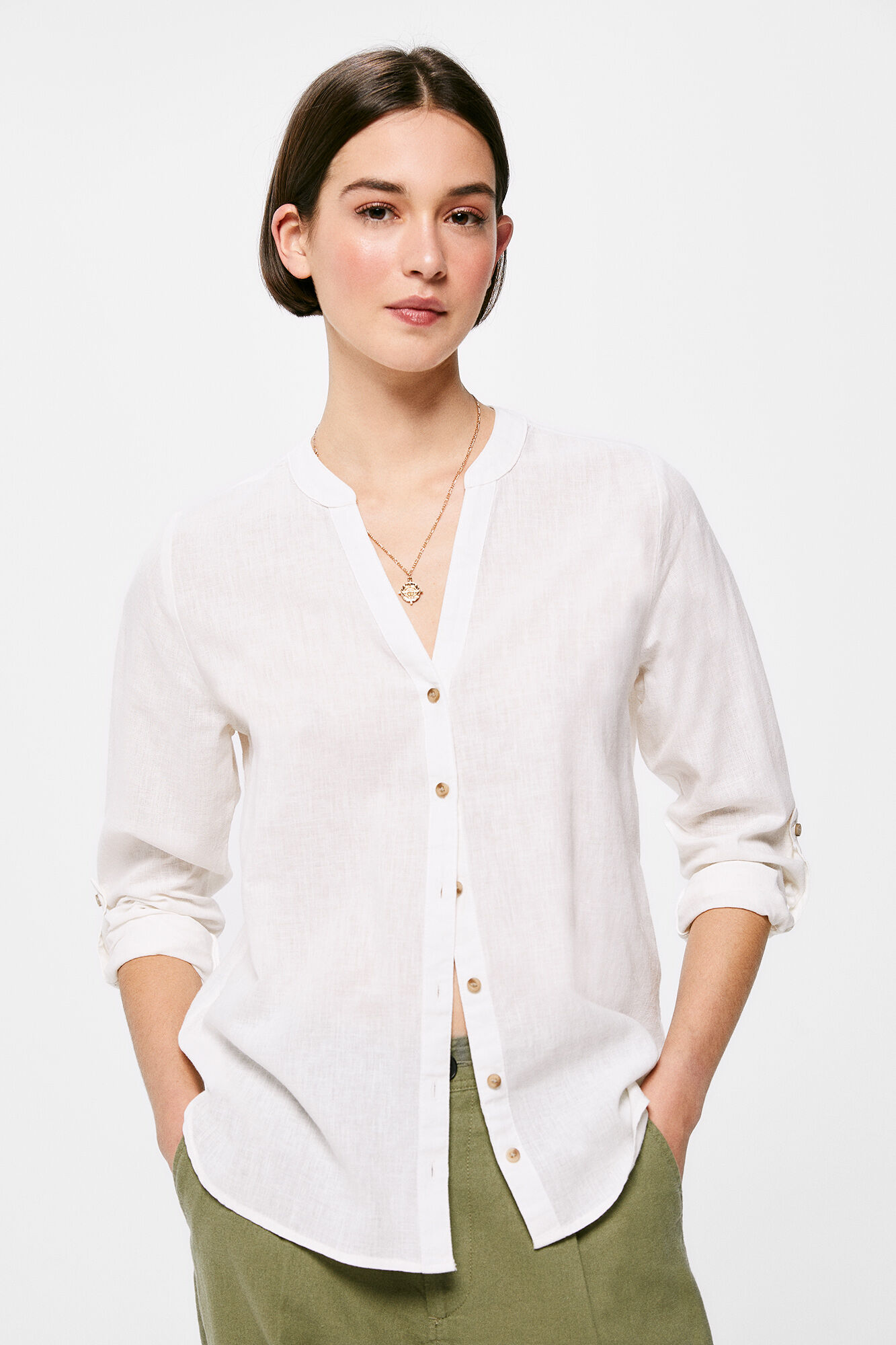 Blusas cuello best sale chino mujer