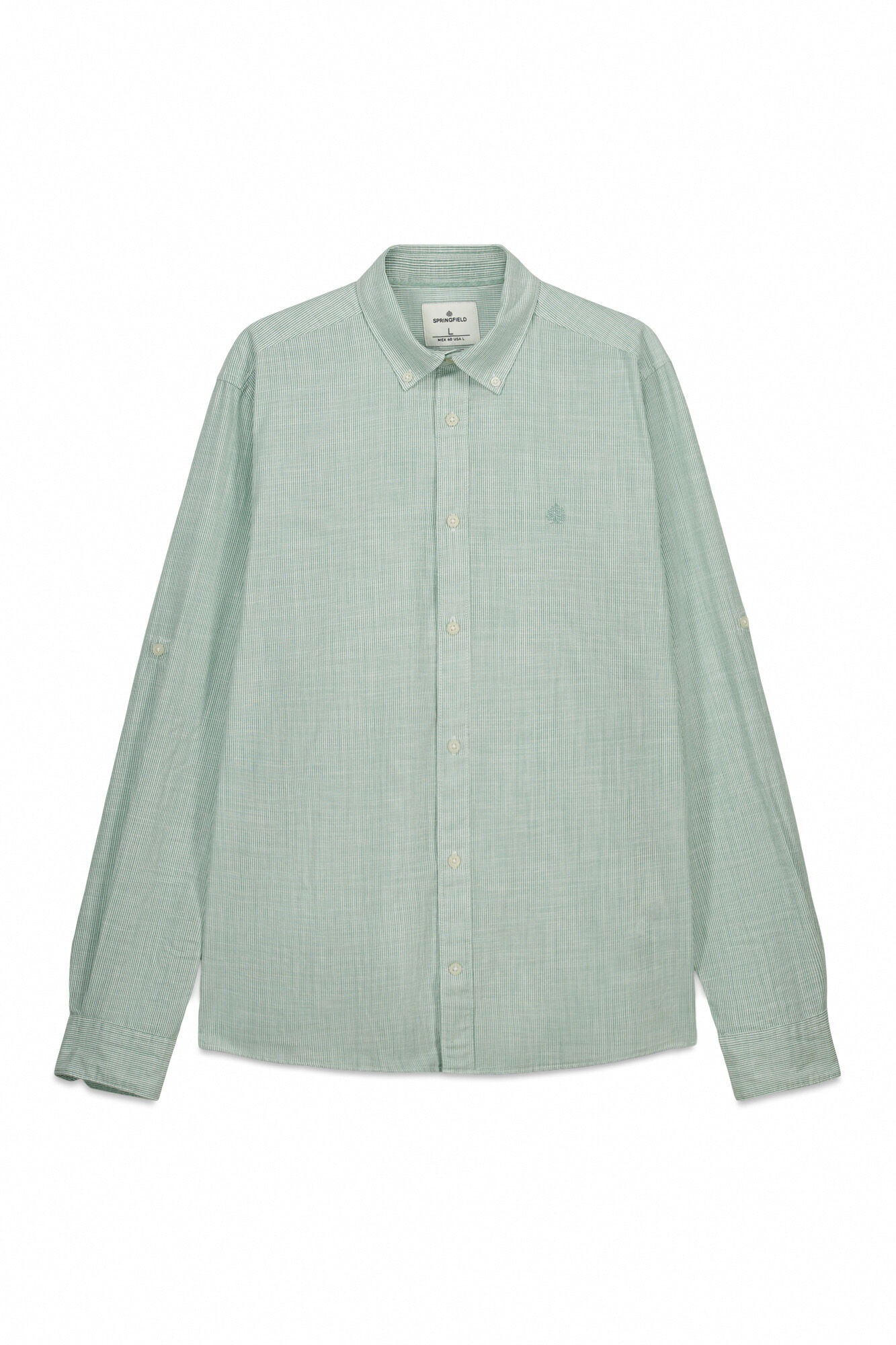 Springfield Camisa ligera de micro rayas verde