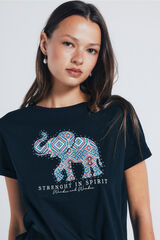 Springfield Playera gráfica elefante negro