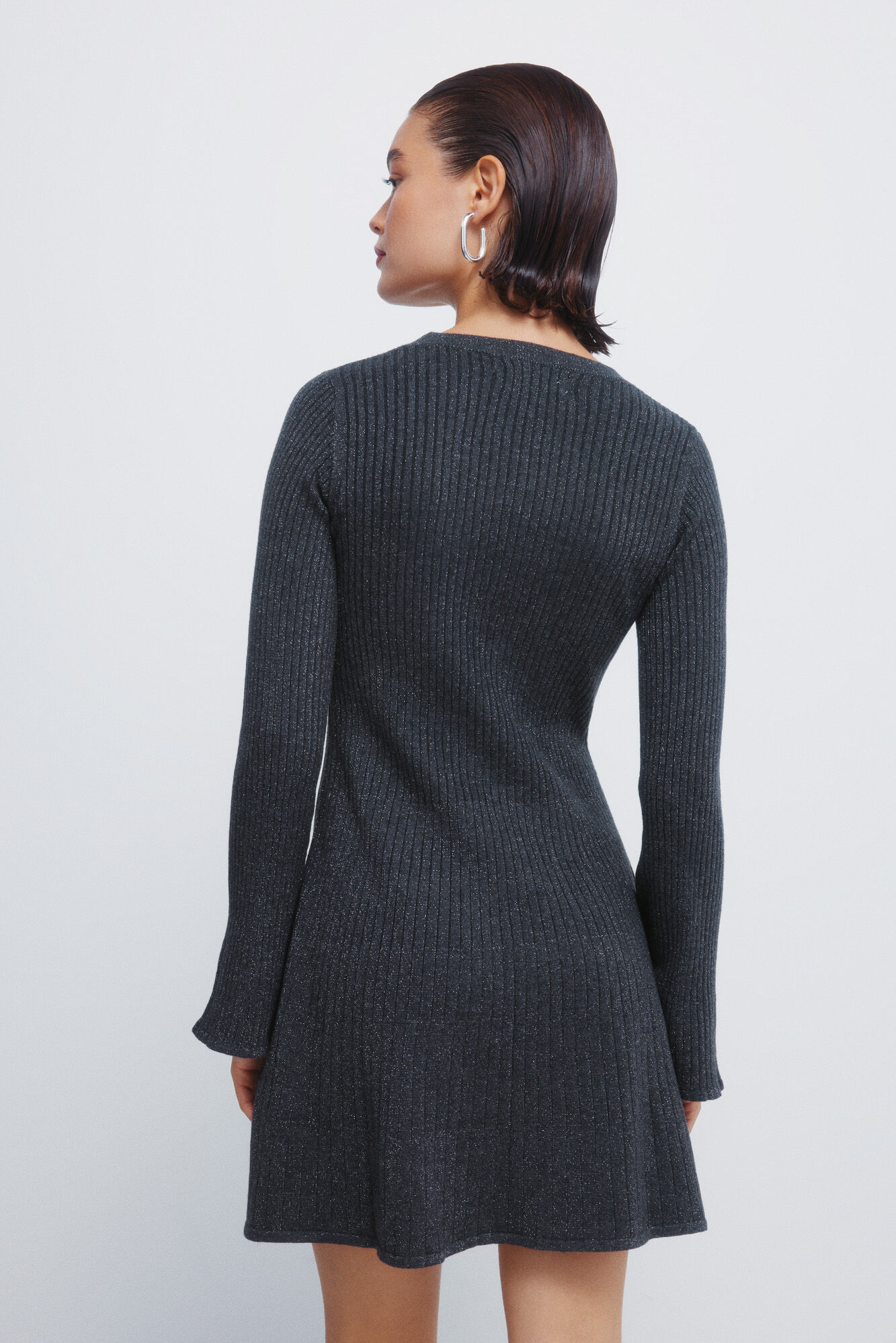 Springfield Vestido short de punto tejido gris