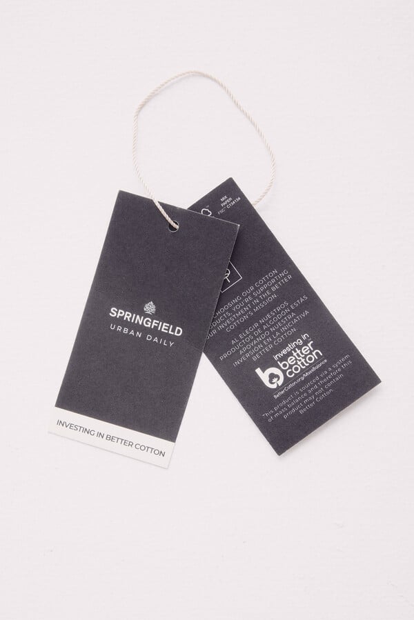 Springfield Jersey de cuello polo con botones gris