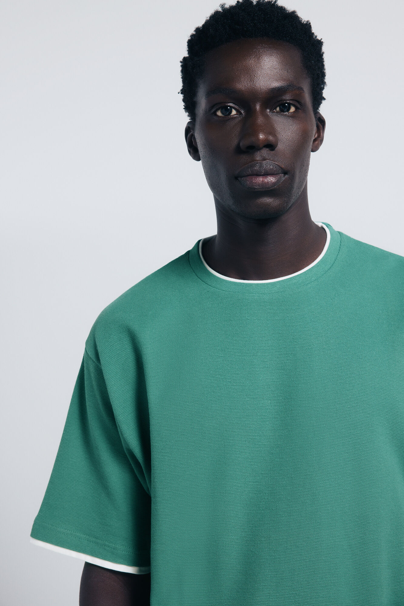 Springfield Camiseta doble mini waffle verde