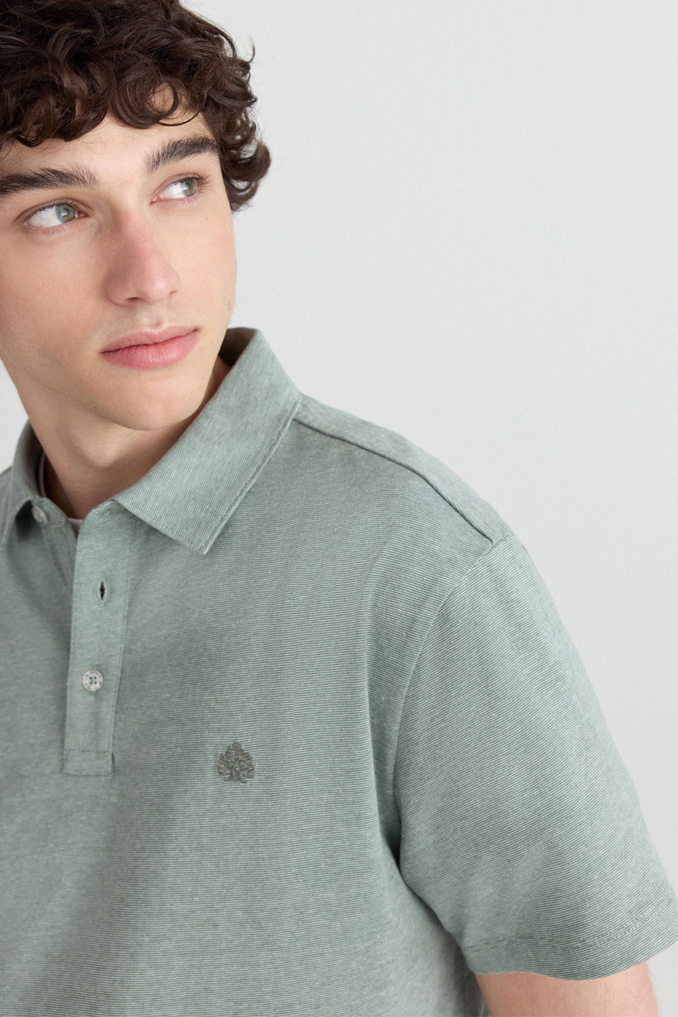 Springfield Polo de jersey de microraya slim fit verde