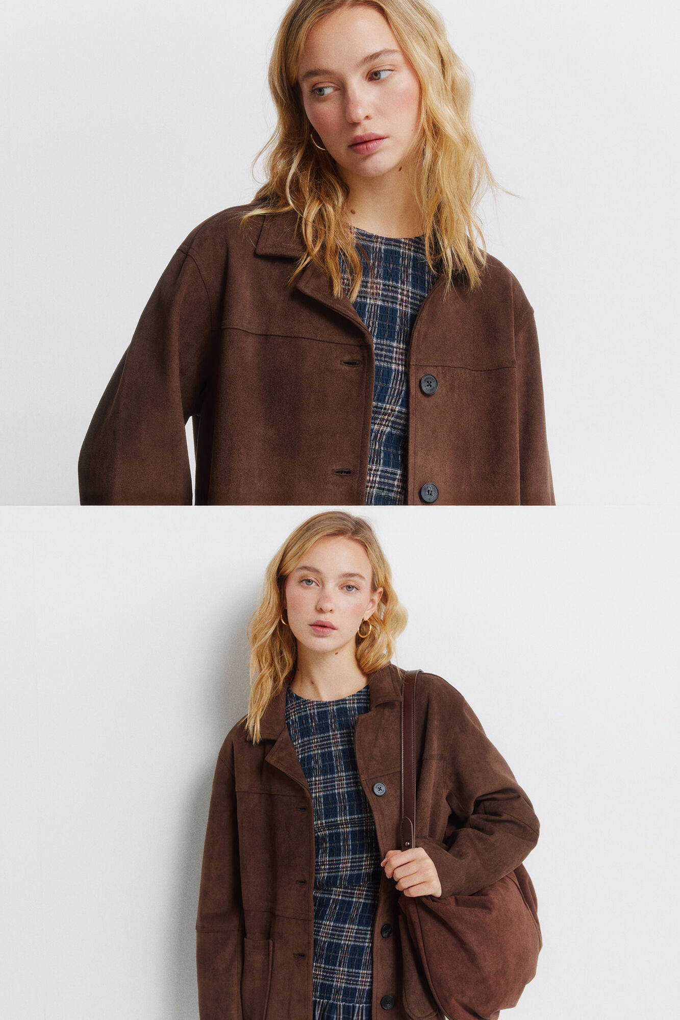 Springfield Chamarra de gamuza sint&eacute;tica con bolsillos