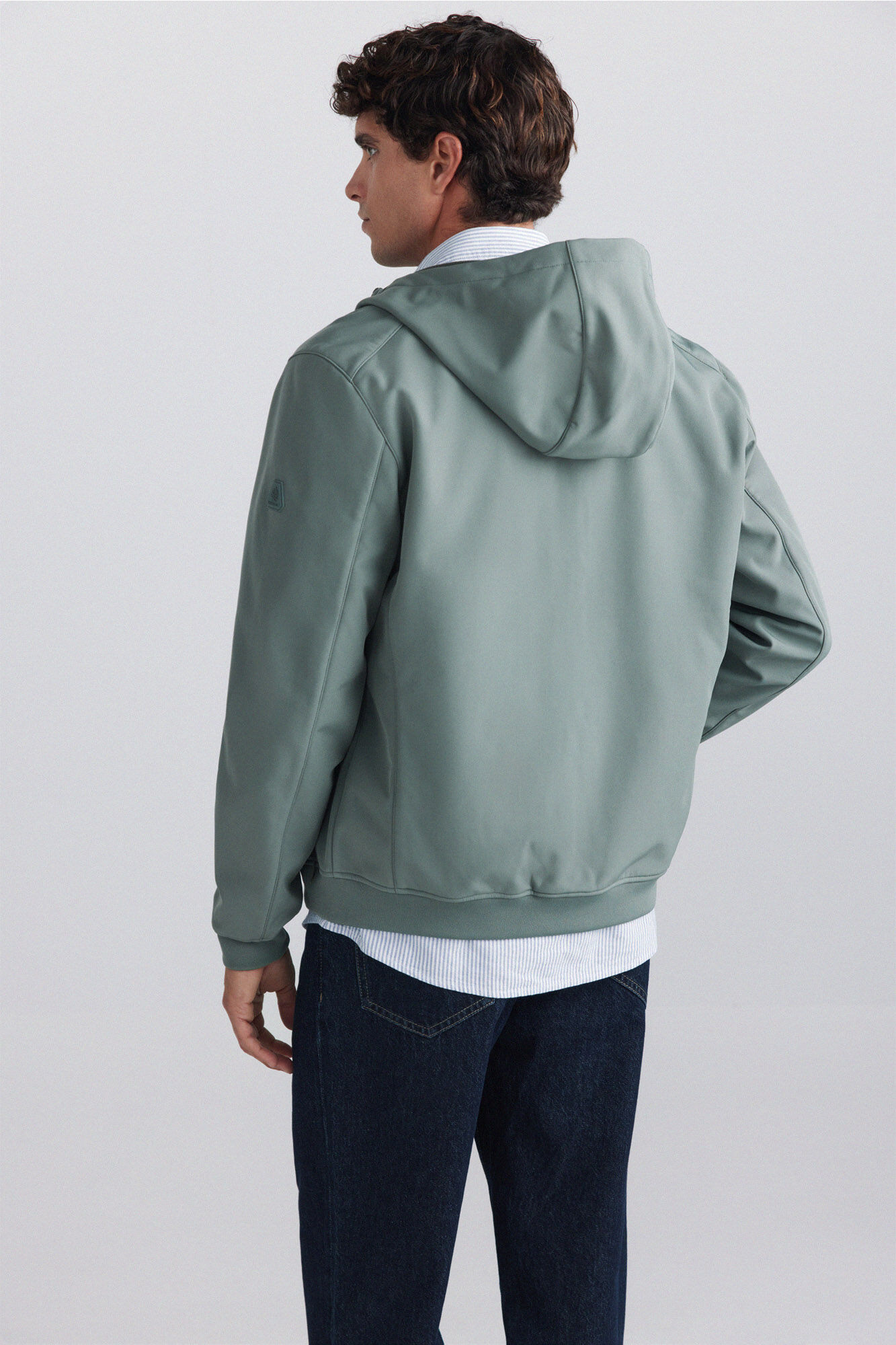 Springfield Chamarra softshell con capucha verde