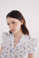 Springfield Blusa lace insertado azul mezcla