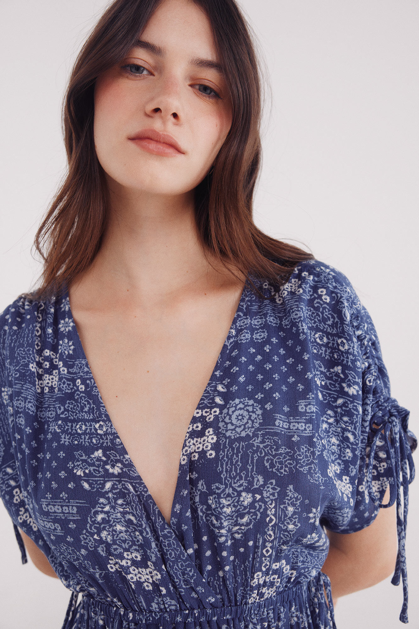 Springfield Vestido midi caft&aacute;n lazos