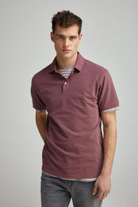 Springfield Polo piqué contraste tapeta slim fit púrpura