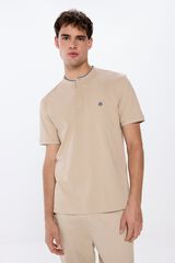 Springfield Polo  piqué cuello mao regular fit café