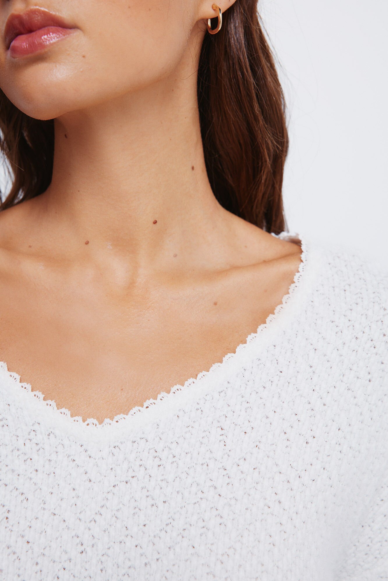 Springfield Jersey chenilla escote puntilla blanco