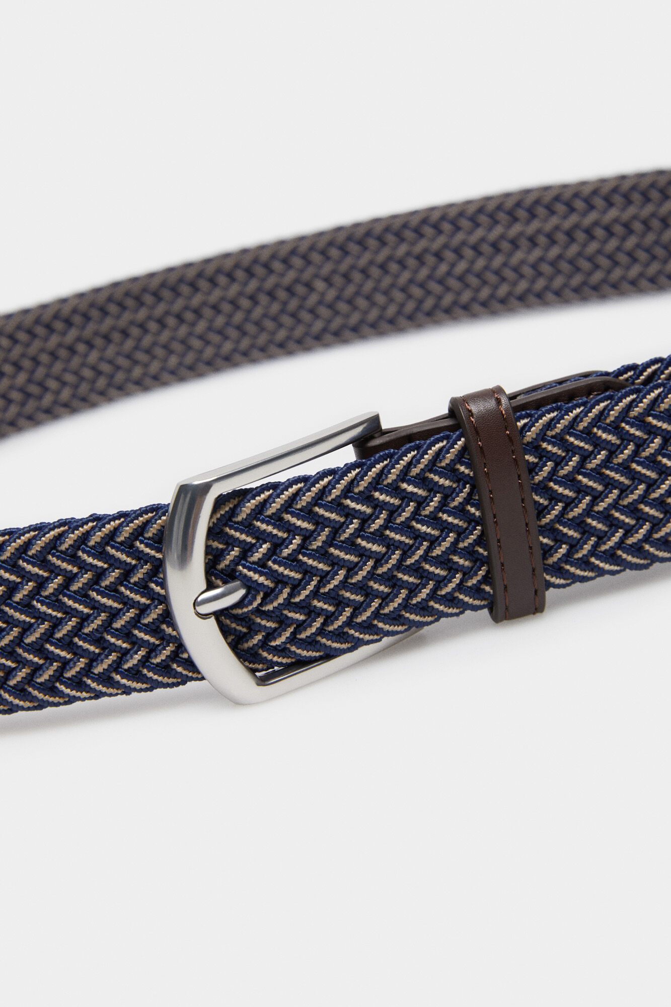 Springfield Cintur&oacute;n trenzado bicolor espiga azulado