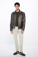 Springfield Pantalón color lavado slim fit kaki