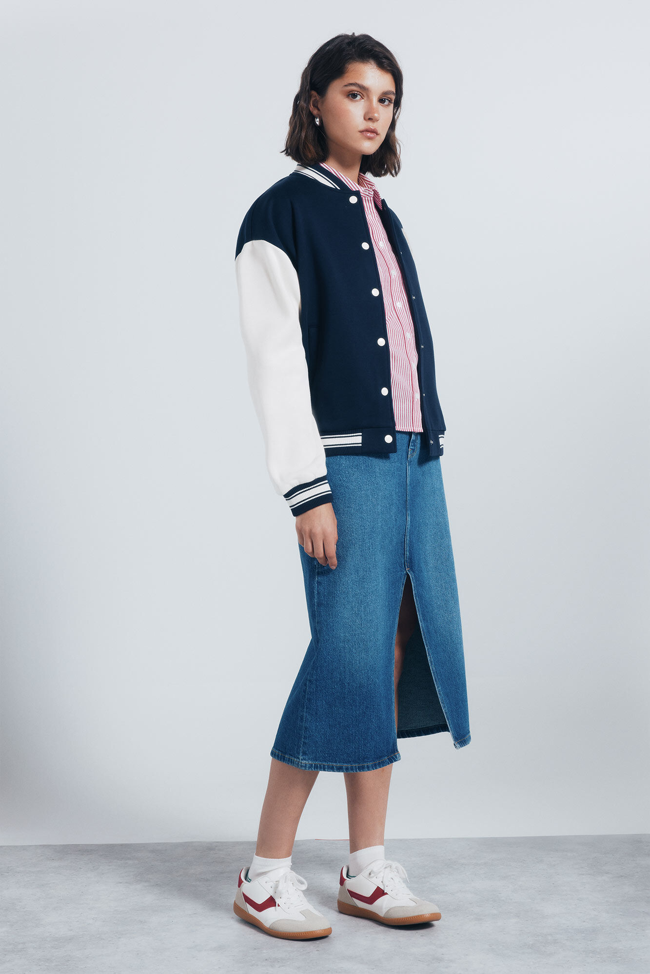 Springfield Camisa cropped rayas  rojo