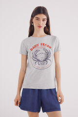 Springfield Playera "Daily fresh seafood" gris