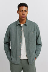Springfield Sobrecamisa de lino con bolsillo khaki