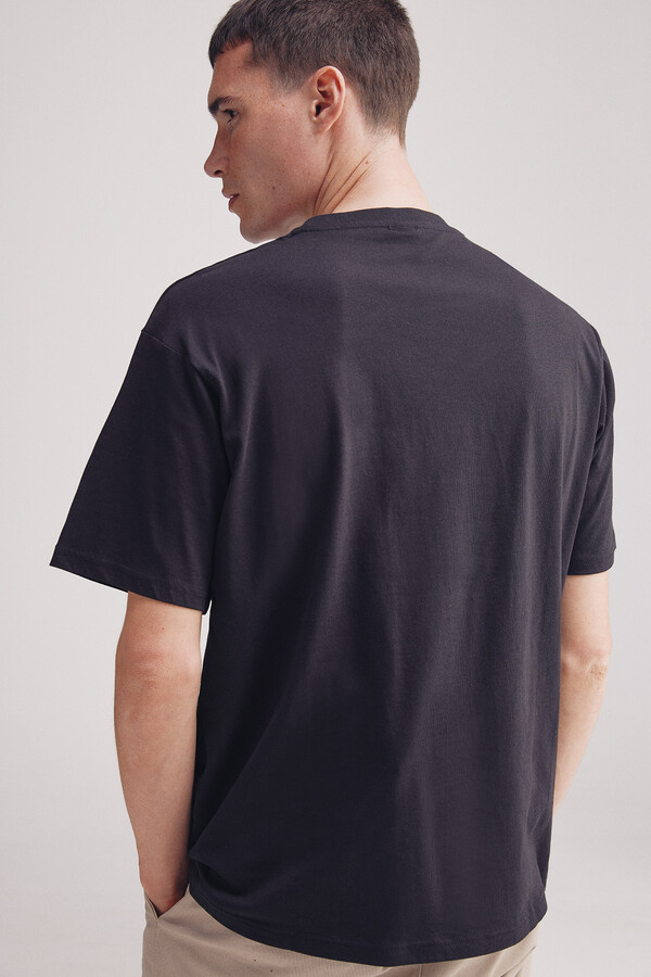 Springfield Playera básica cuello redondo negro