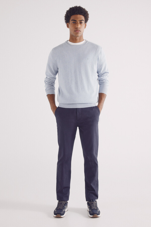 Springfield Pantalón chino slim fit color azul