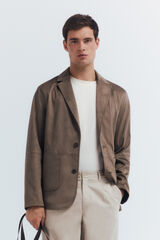 Springfield Blazer efecto ante café