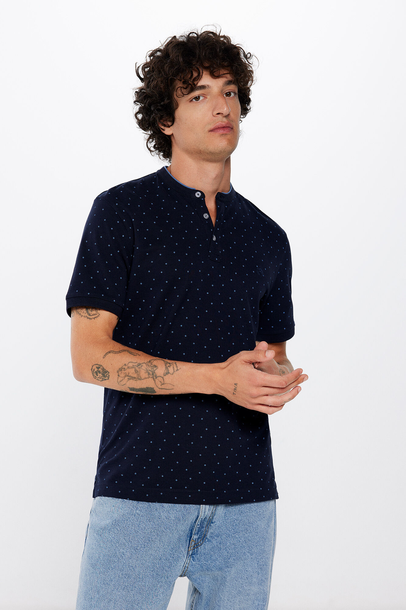 Polo pique slim estampado all over Polos de hombre Springfield MX