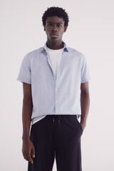 Springfield Camisa manga corta estructura bicolor azul tinta