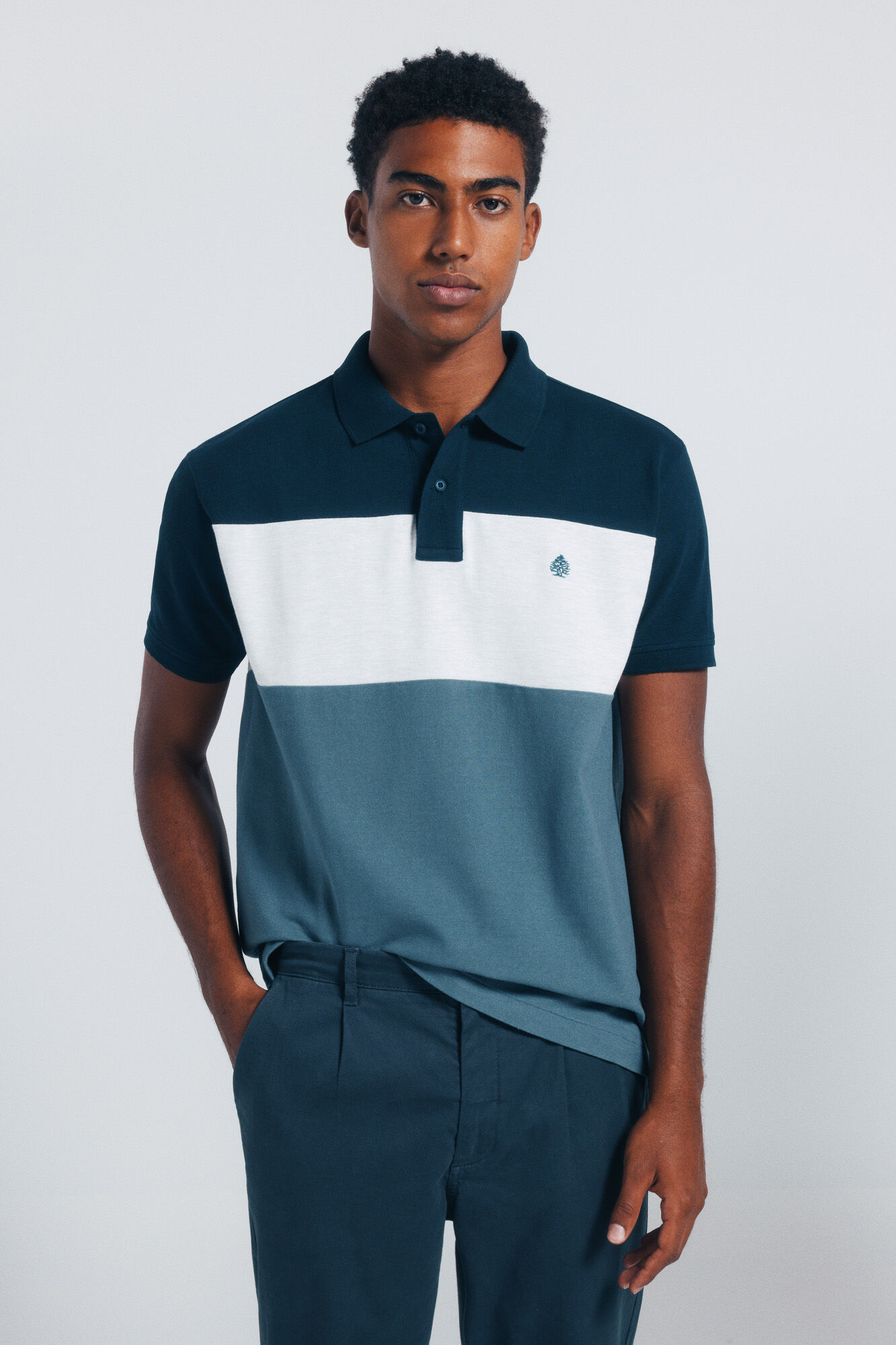 Springfield Polo regular fit en piqu&eacute; color block