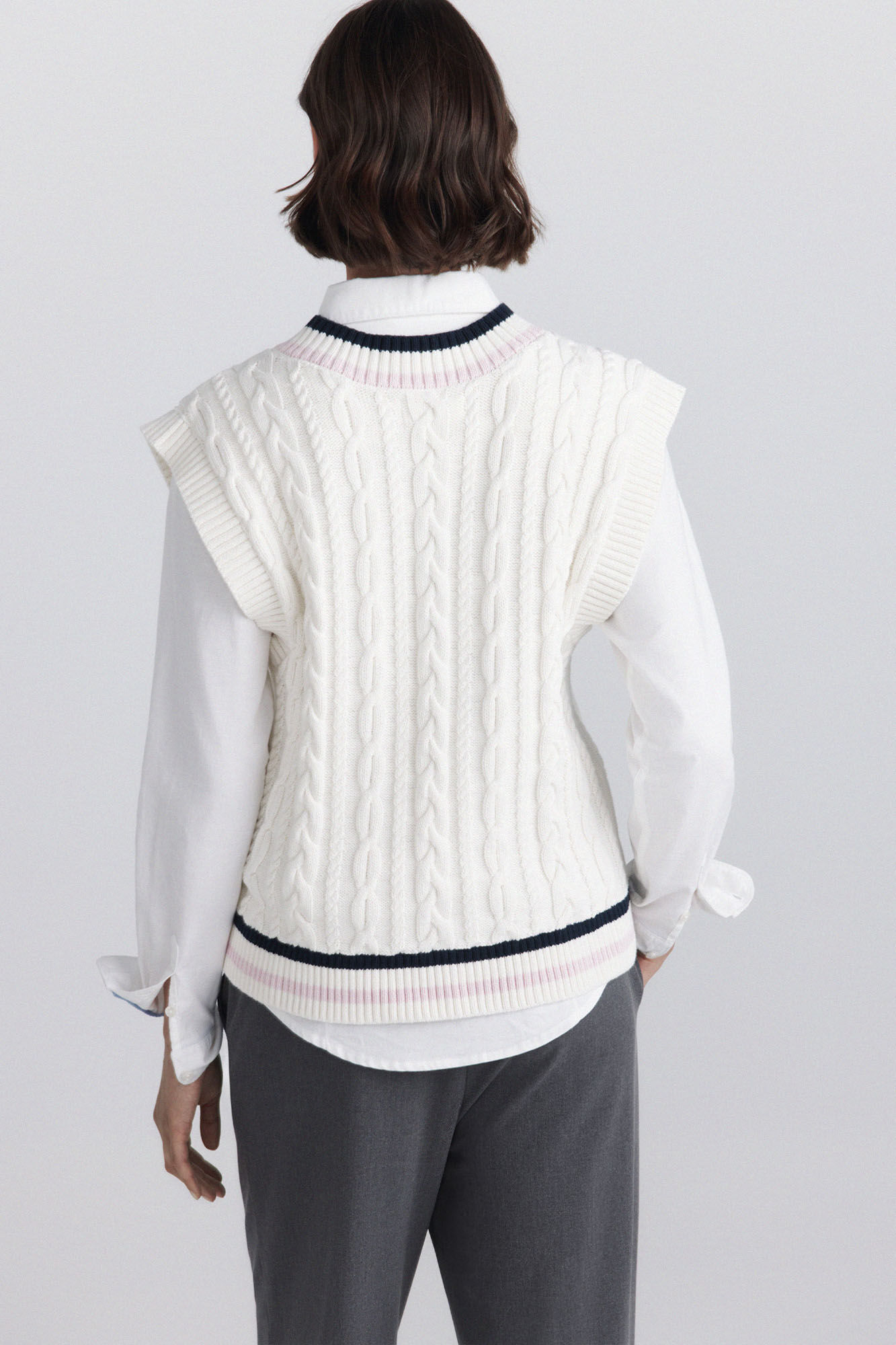 Springfield Chaleco de tejido blanco