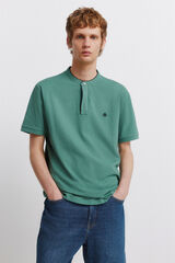 Springfield Polo de piqu&eacute; cuello mao slim fit verde