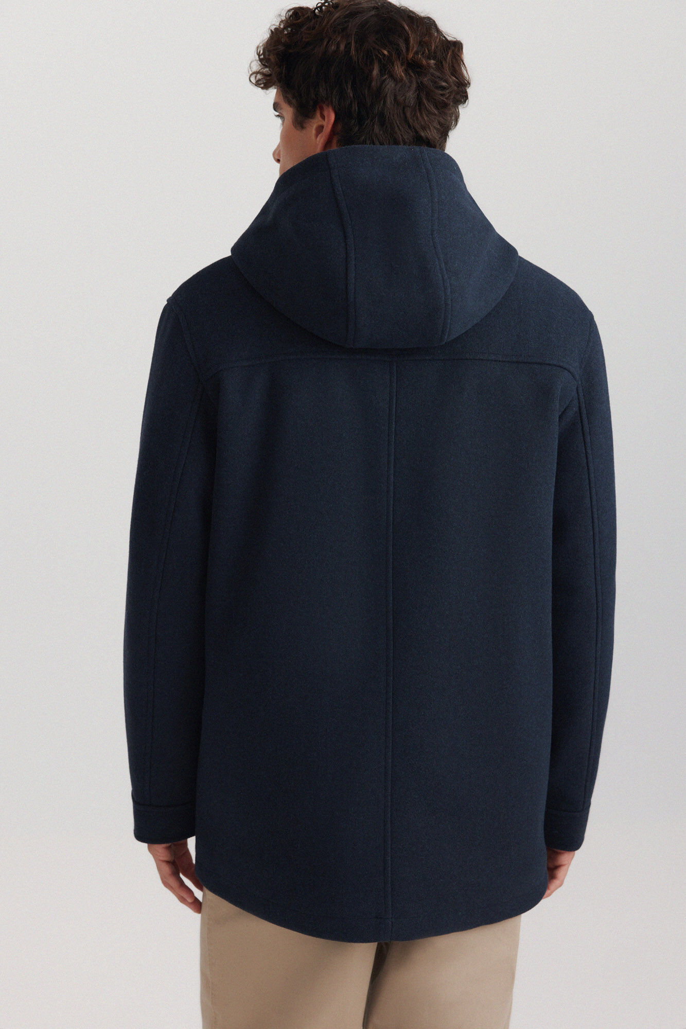 Springfield Parka larga efecto lana azul