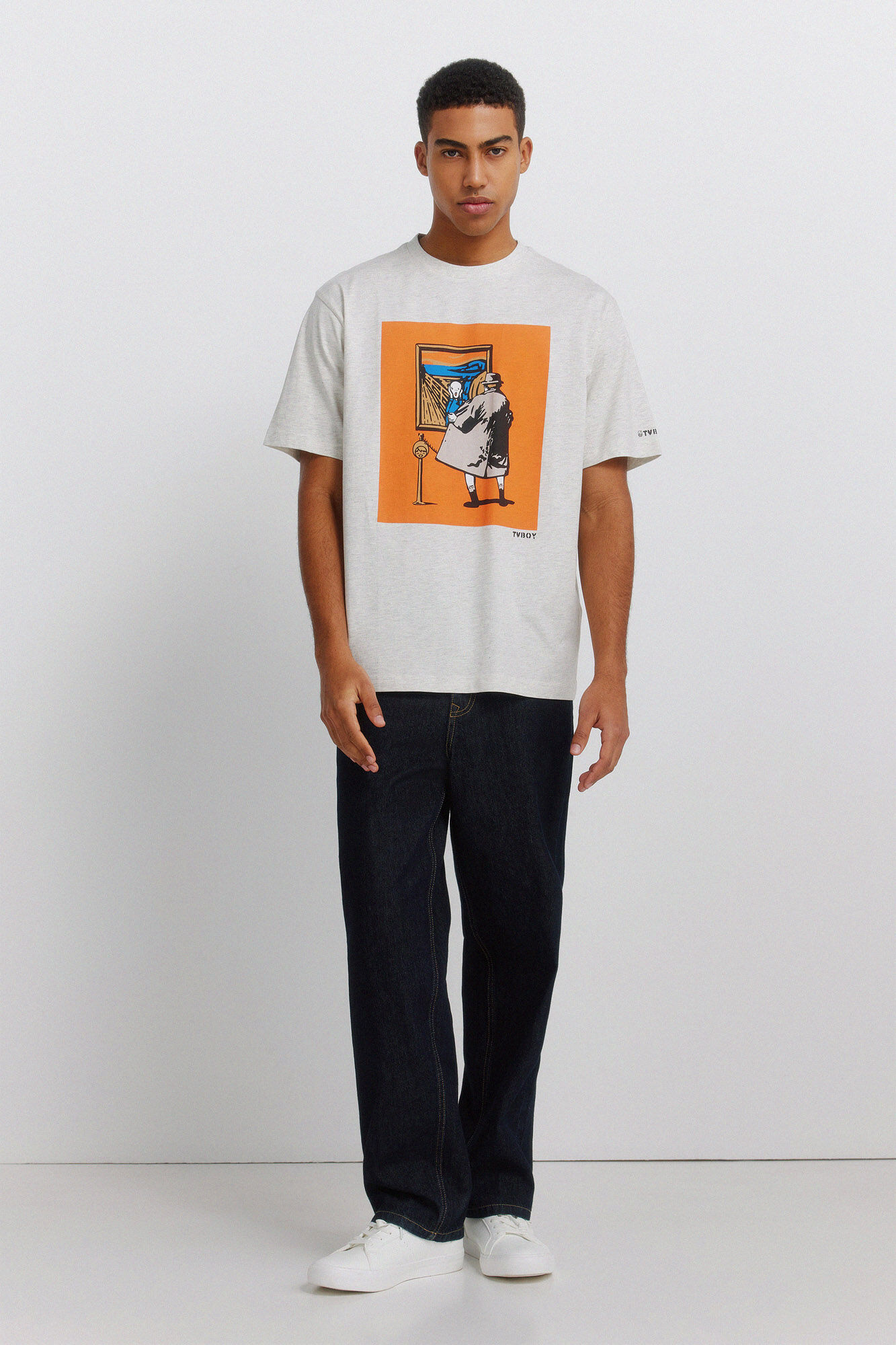 Springfield Playera TvBoy Grito gris