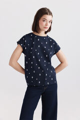 Springfield Playera estampada con bot&oacute;n en el hombro marino