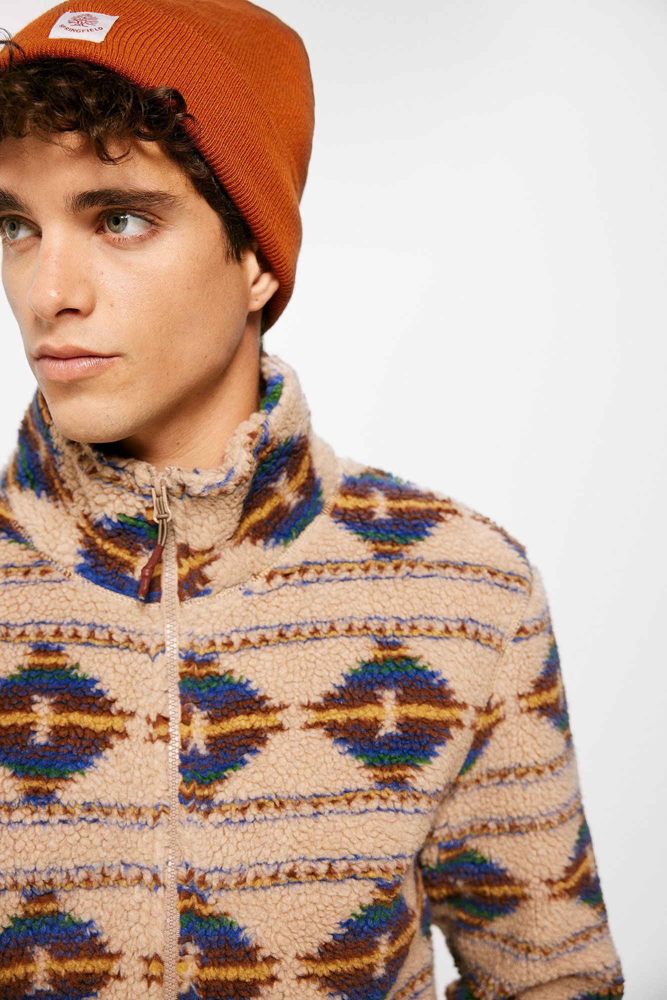 Springfield Sudadera borrego nativo caf&eacute;