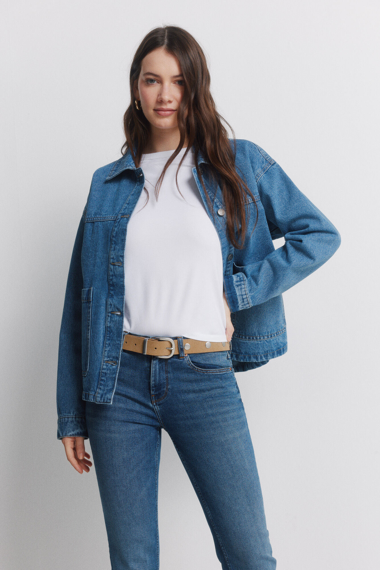 Springfield Jeans Low Flare de tiro medio azul