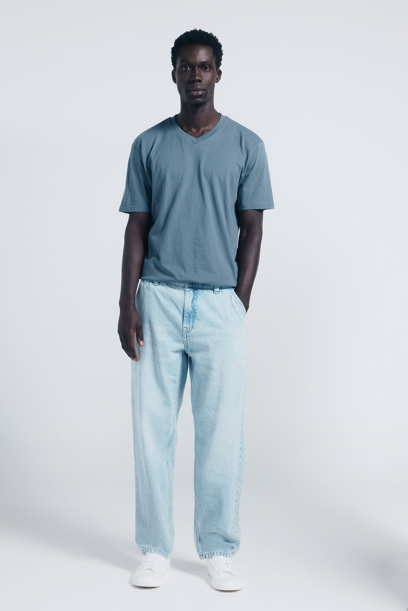 Springfield Camiseta b&aacute;sica cuello pico azul