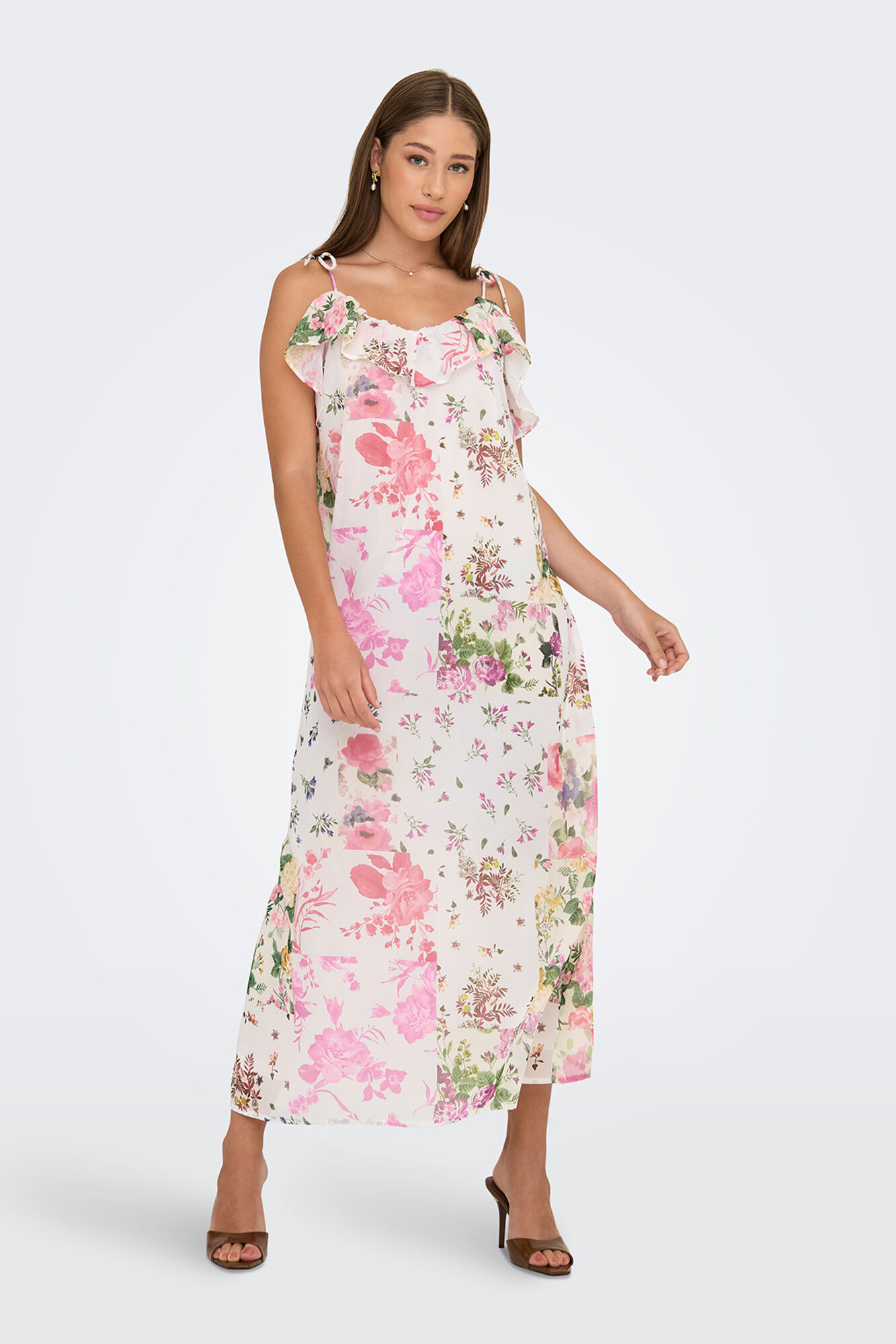 Only Vestido midi estampado floral