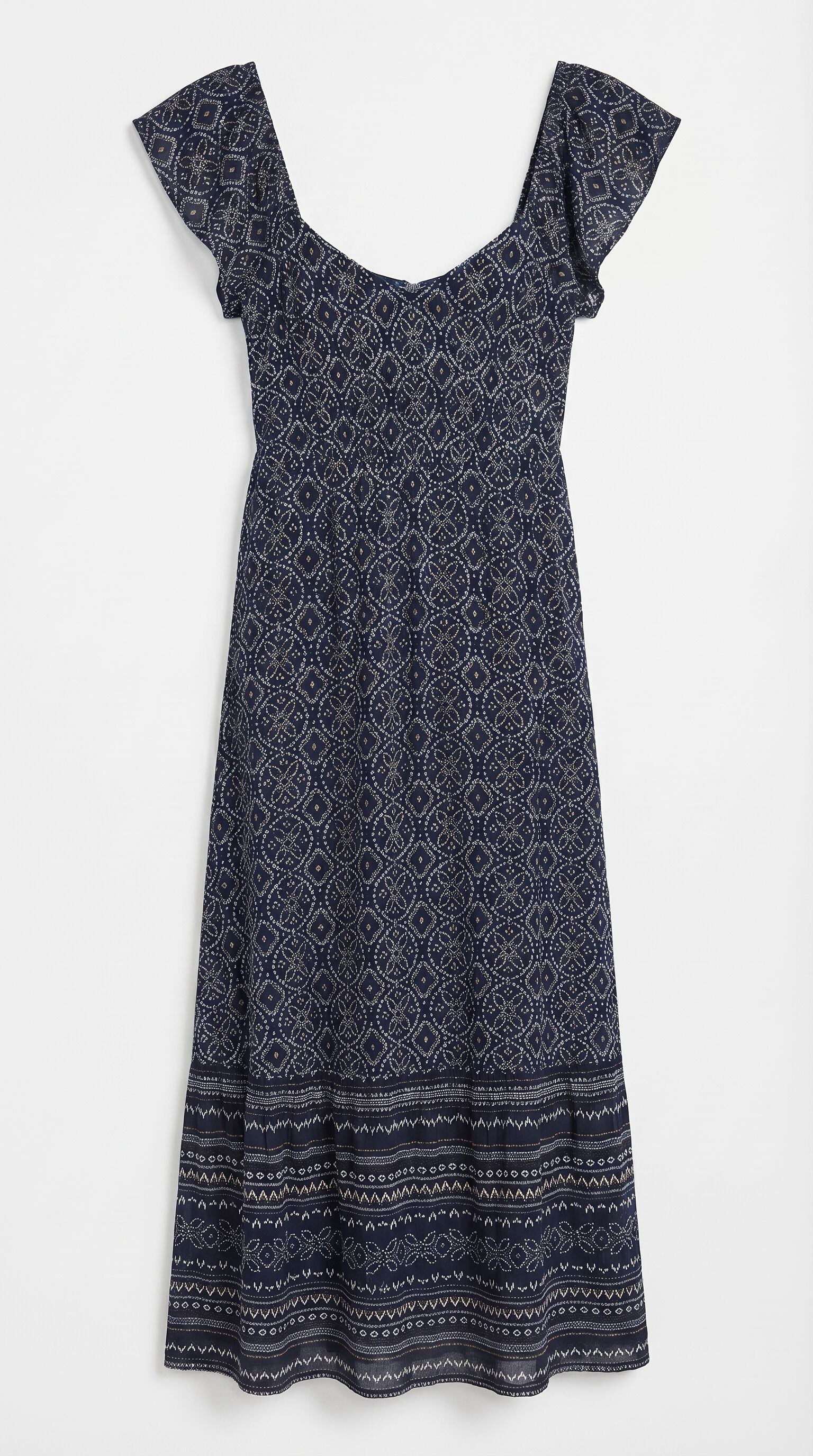 Springfield Vestido estampado con volantes azul
