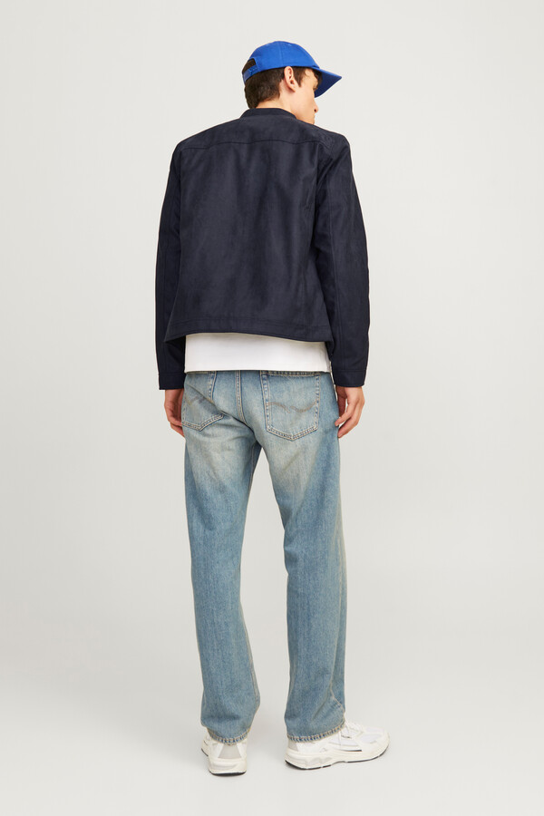 Jack & Jones Chamarra motera simil ante negro