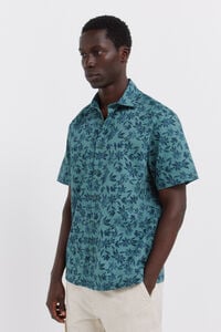 Springfield Camisa de manga corta de lino estampada