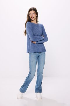 Springfield Playera chenilla escote redondo azul