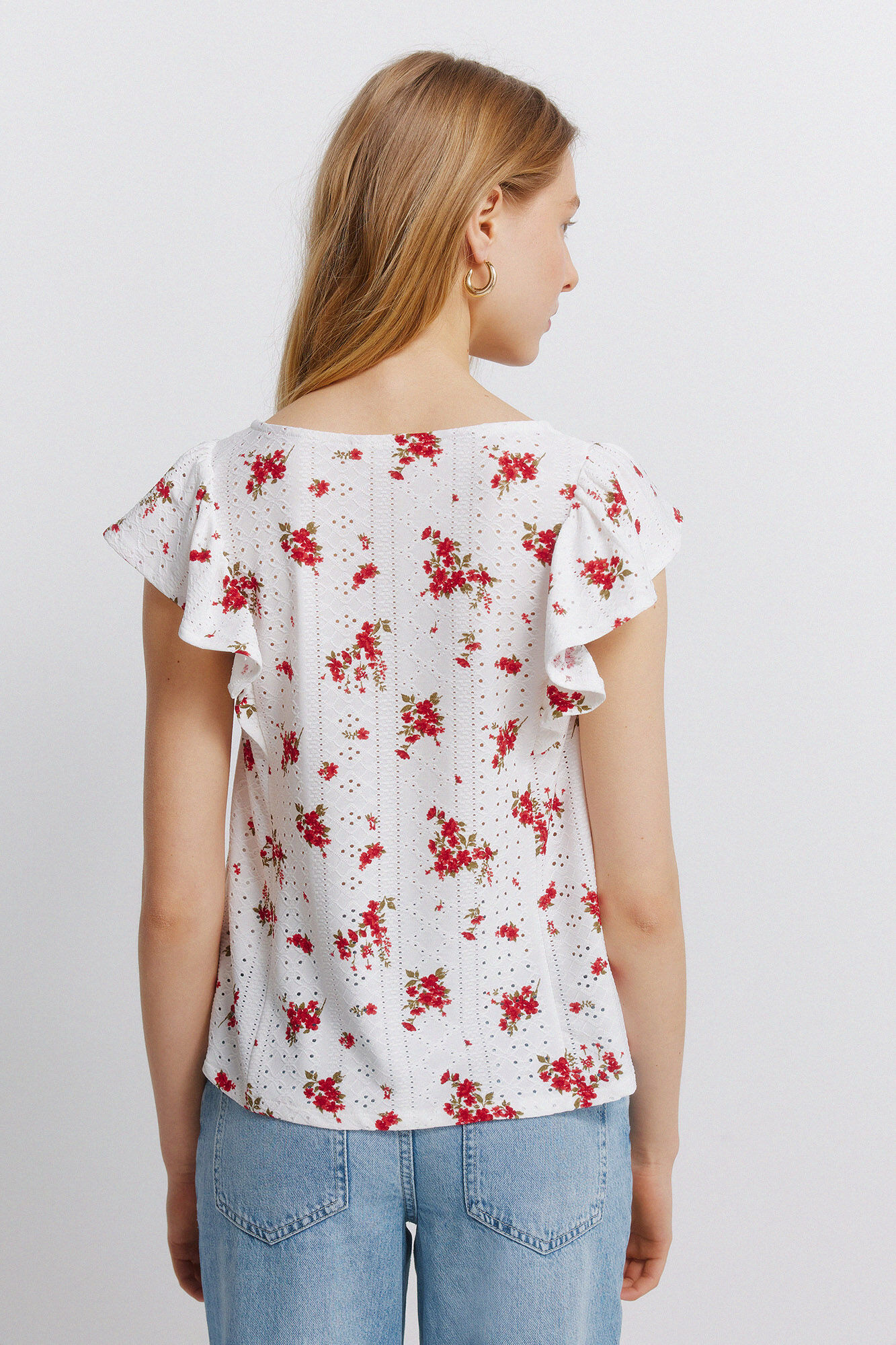 Springfield Playera de manga corta bordada marfil