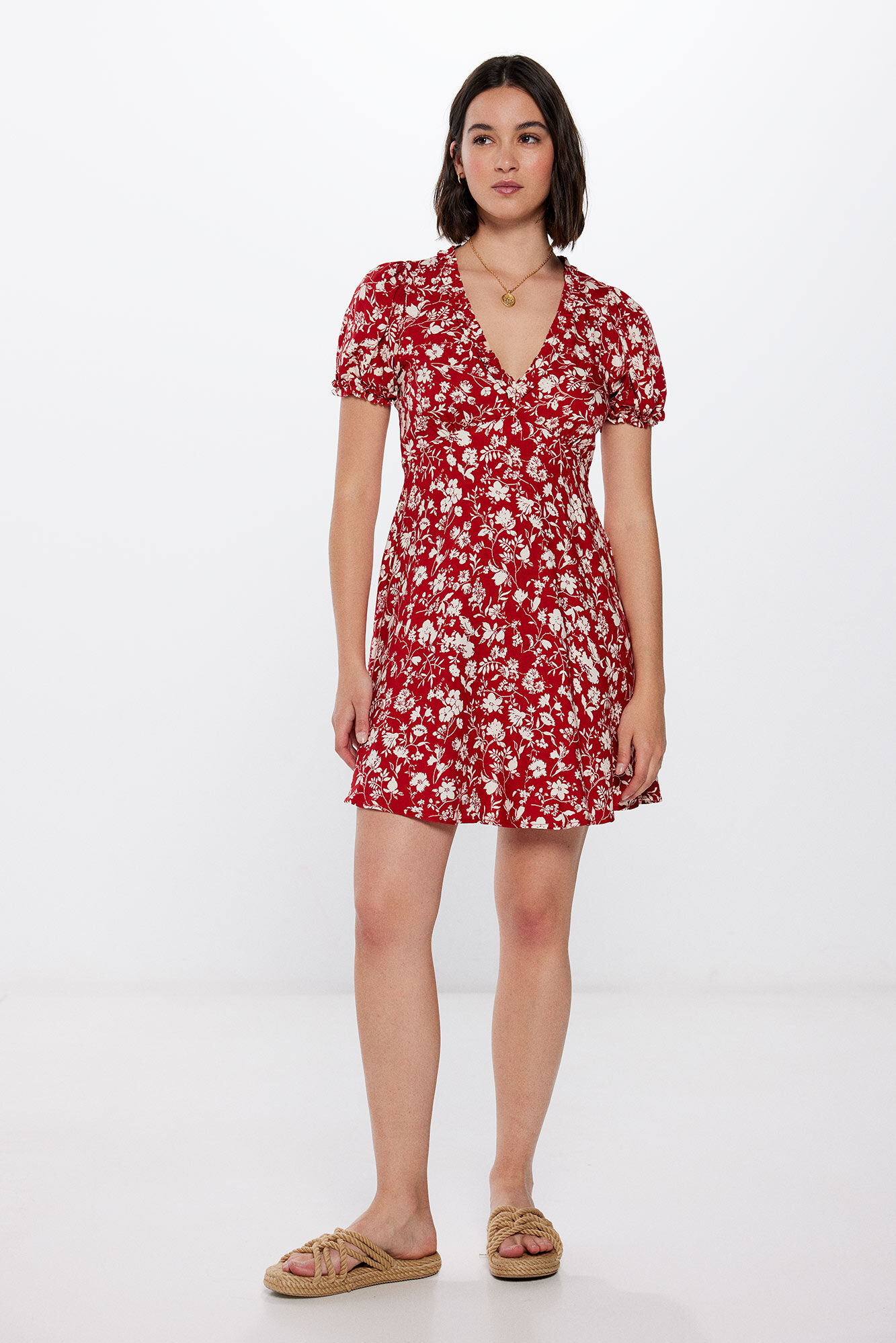 Vestido corto estampado Vestidos para mujer Springfield MX