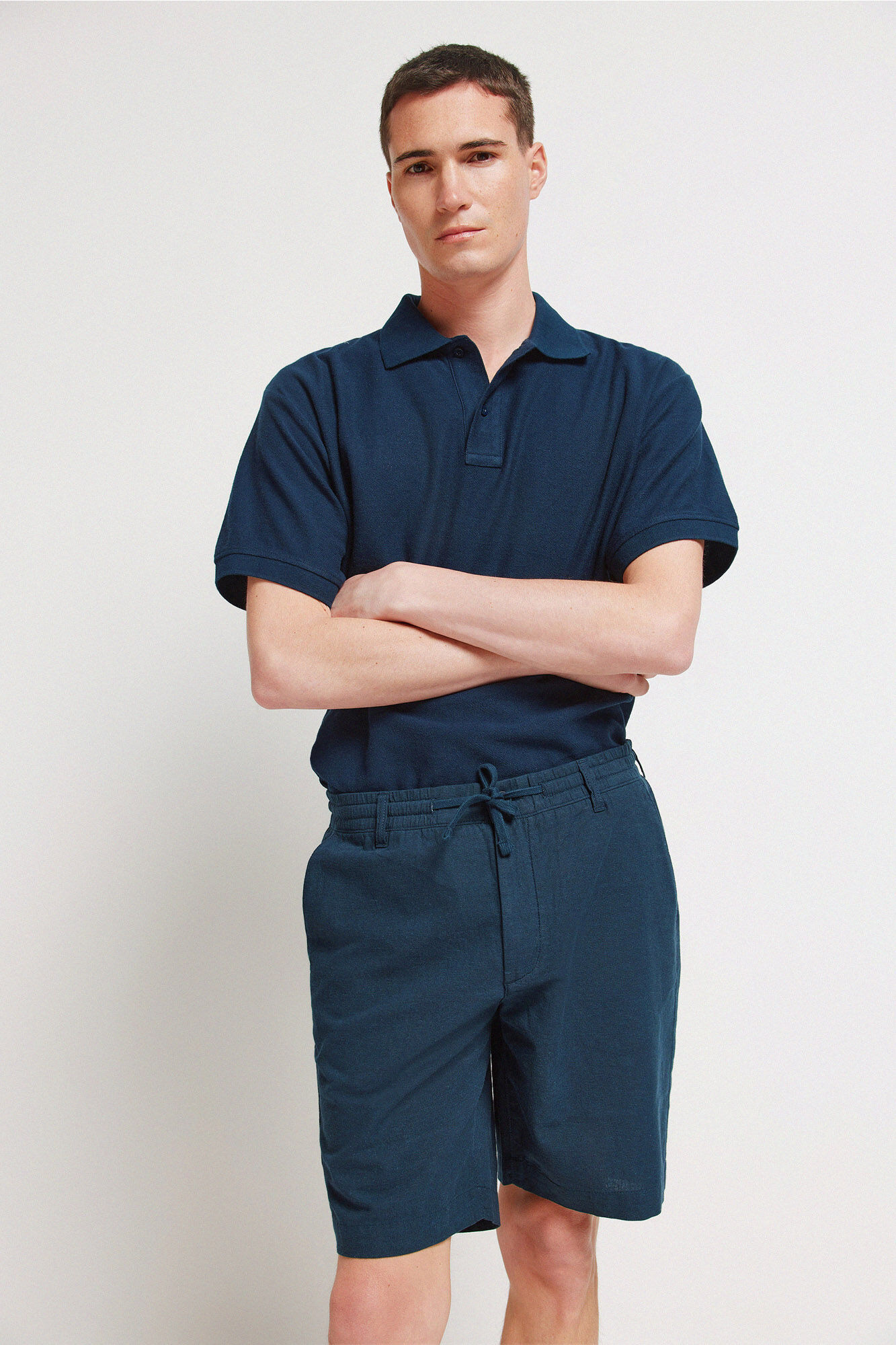 Springfield Bermudas slim fit c&oacute;modas de lino azul