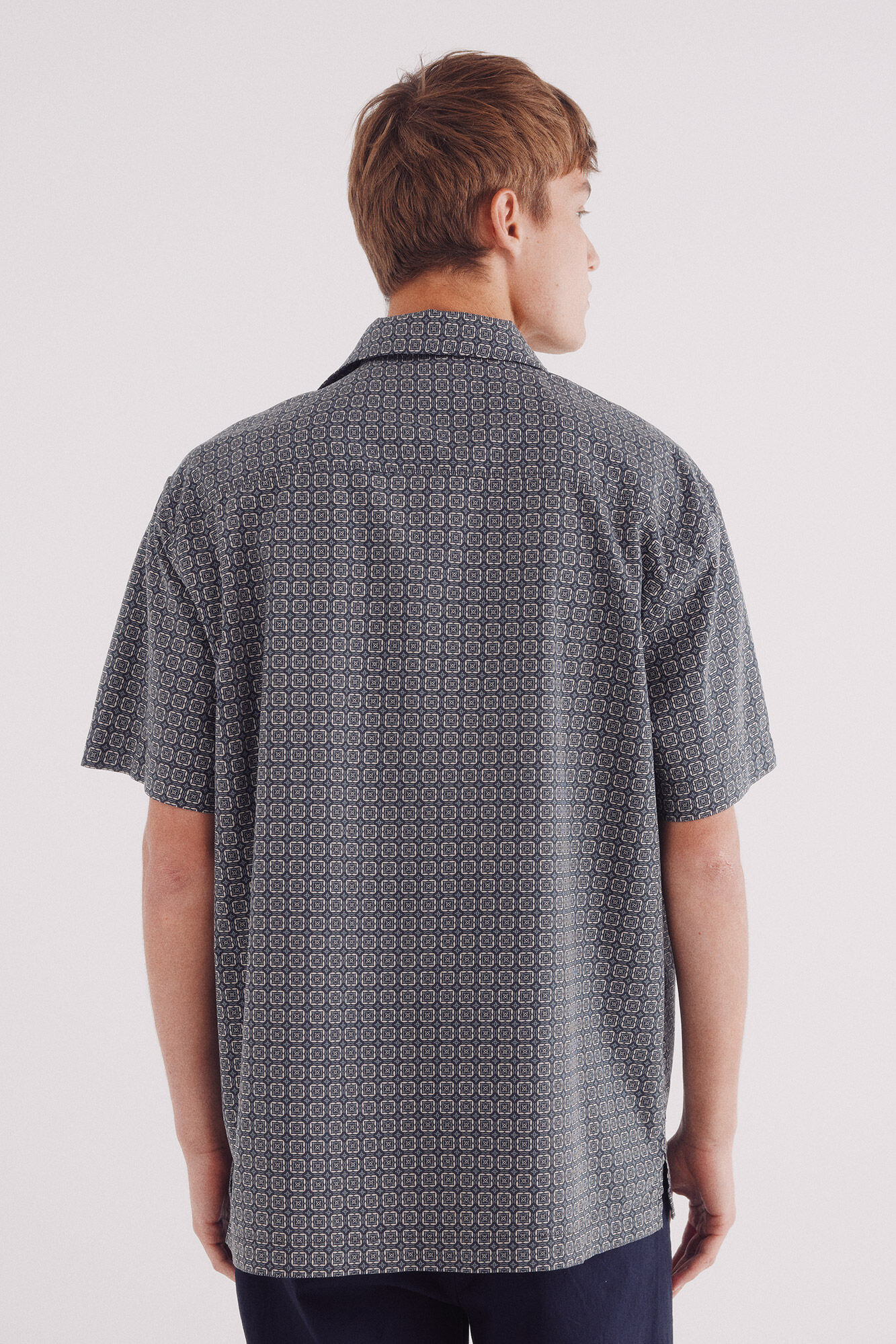 Springfield Camisa bowling manga corta estampada azul