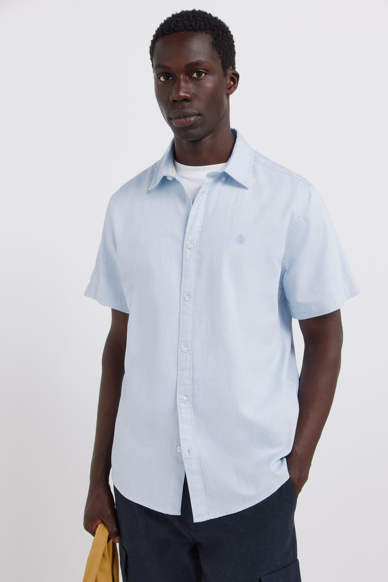 Springfield Camisa de manga corta con estructura bicolor