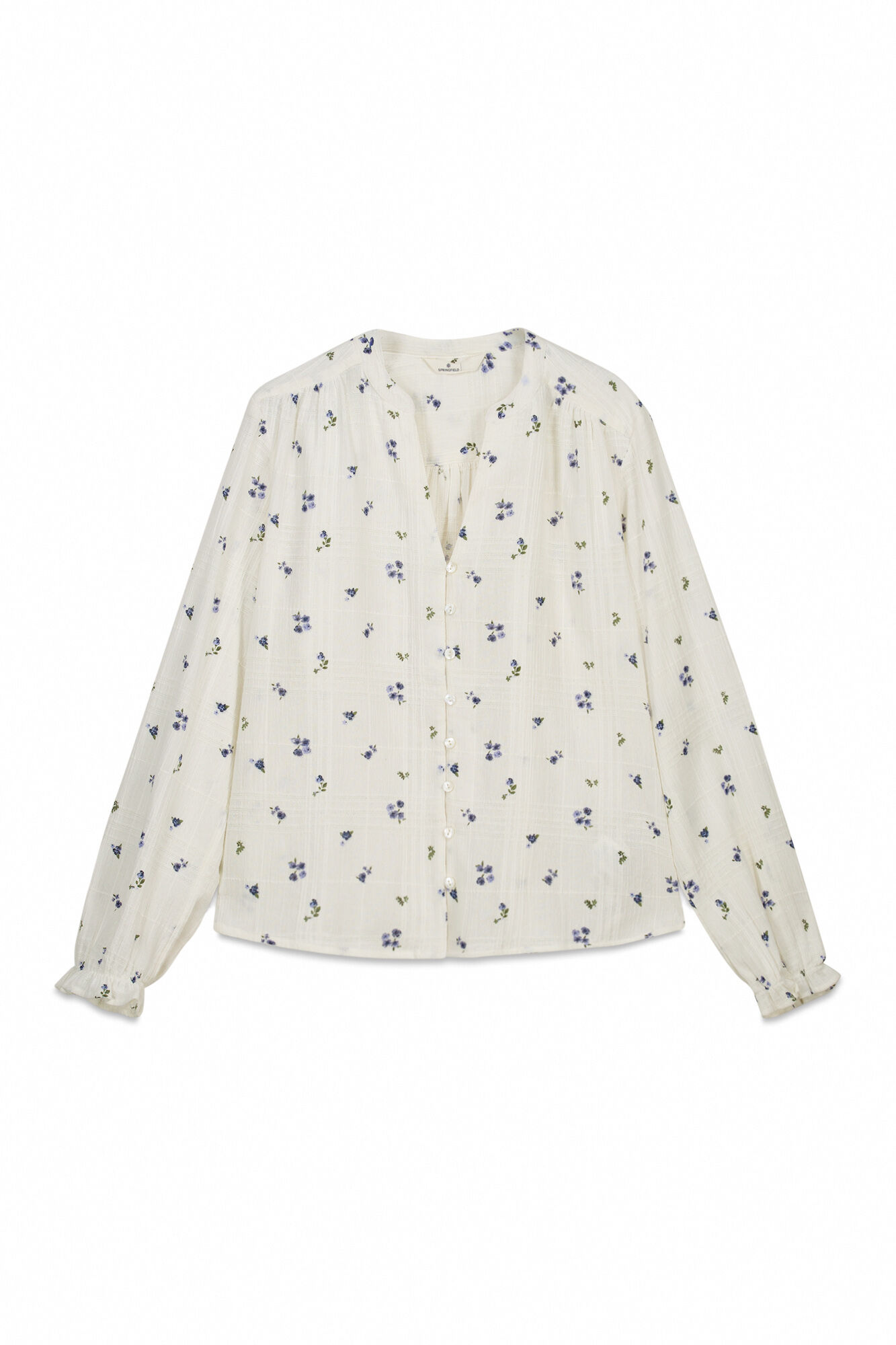 Springfield Blusa manga larga beige