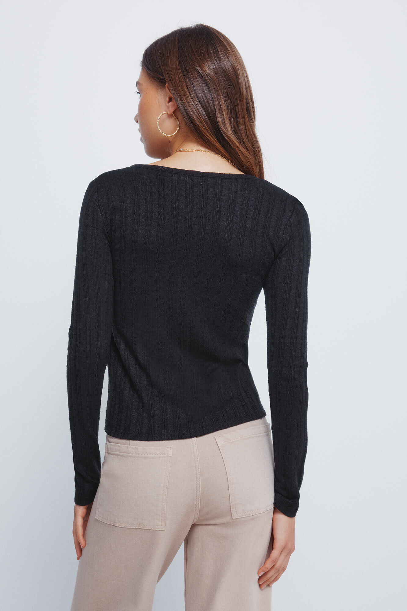 Springfield Playera tejido con corte Baker negro