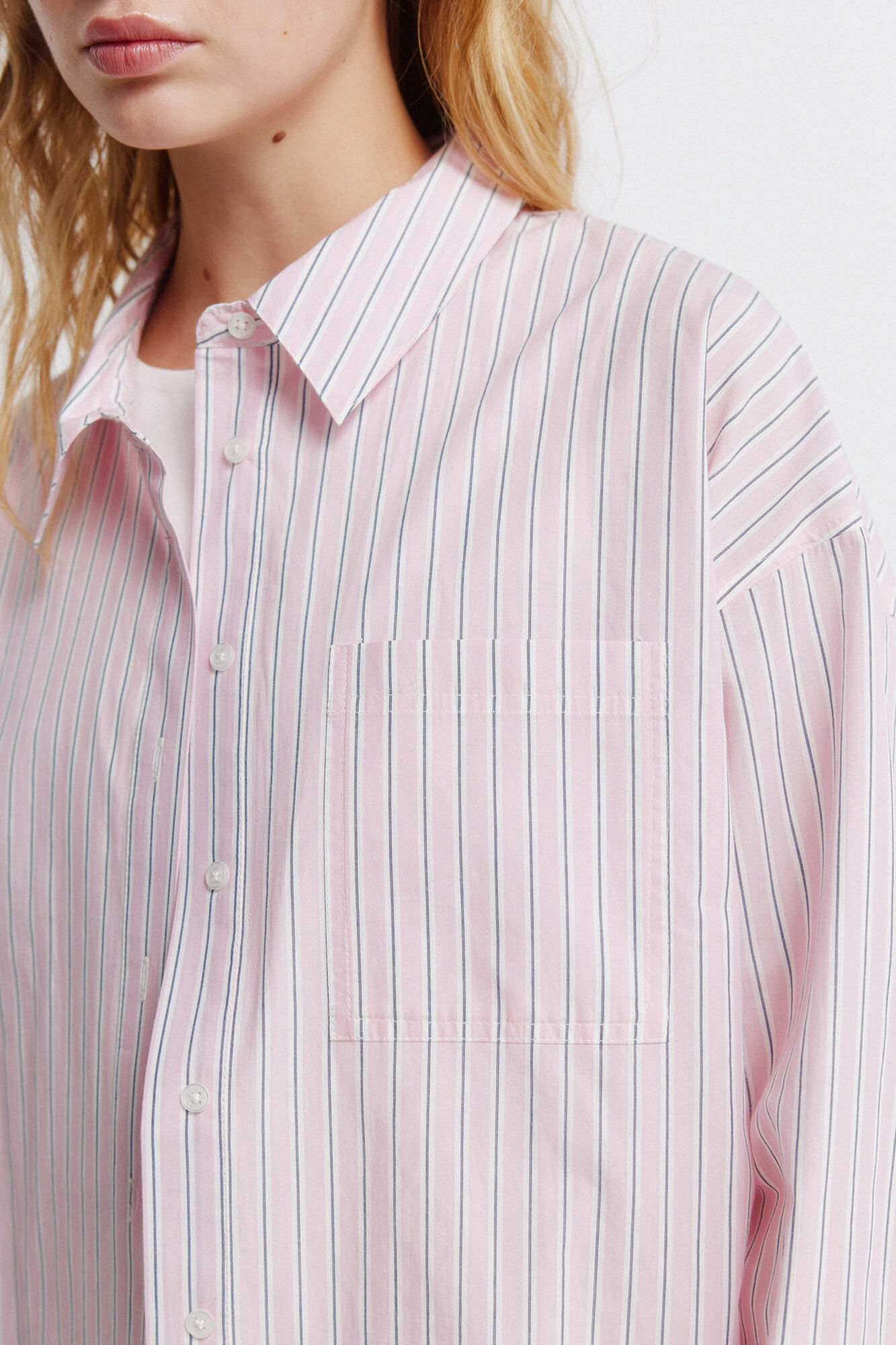 Springfield Camisa oversize de rayas rosa