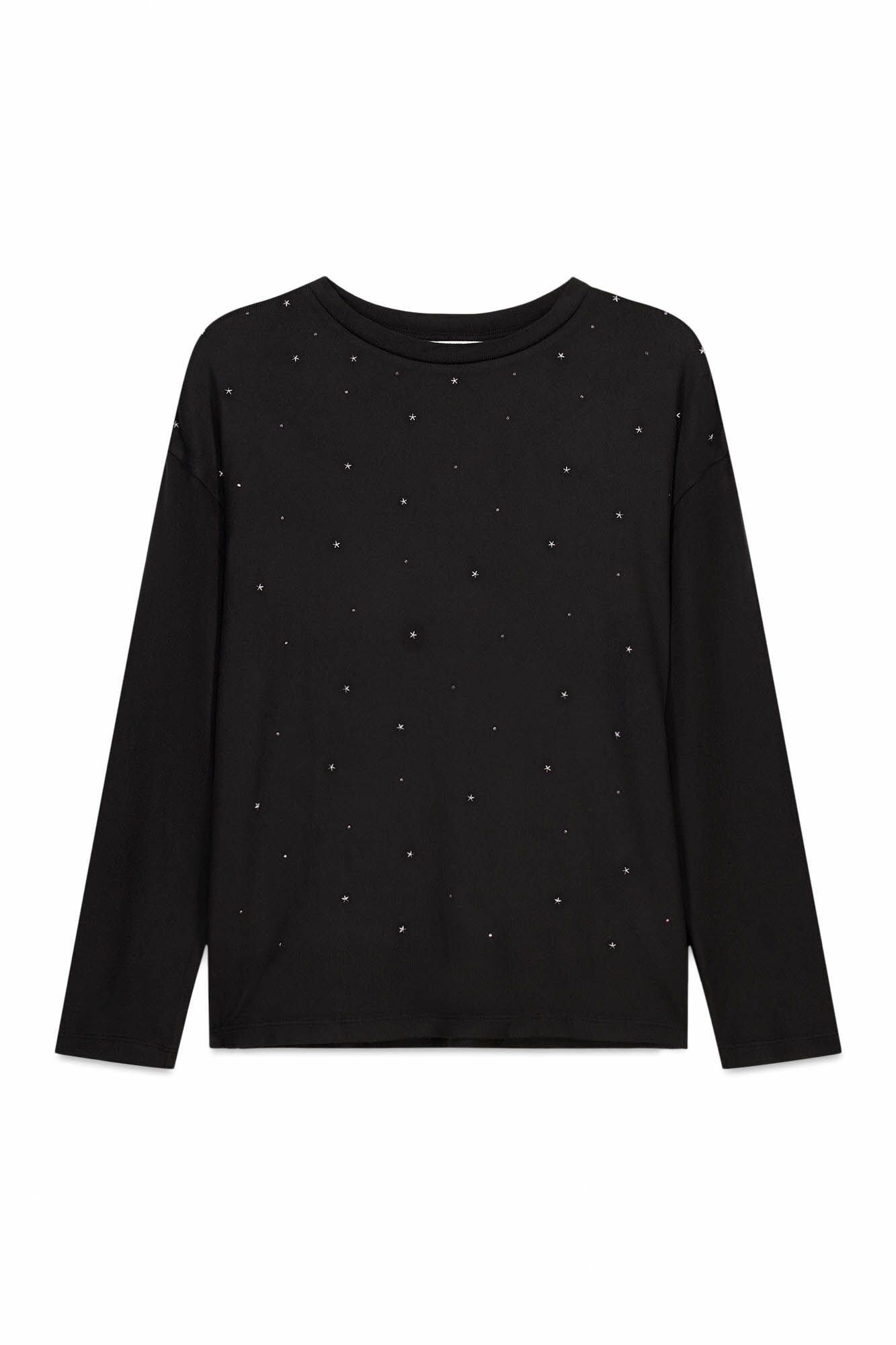 Springfield Playera con tachuelas en la parte delantera negro